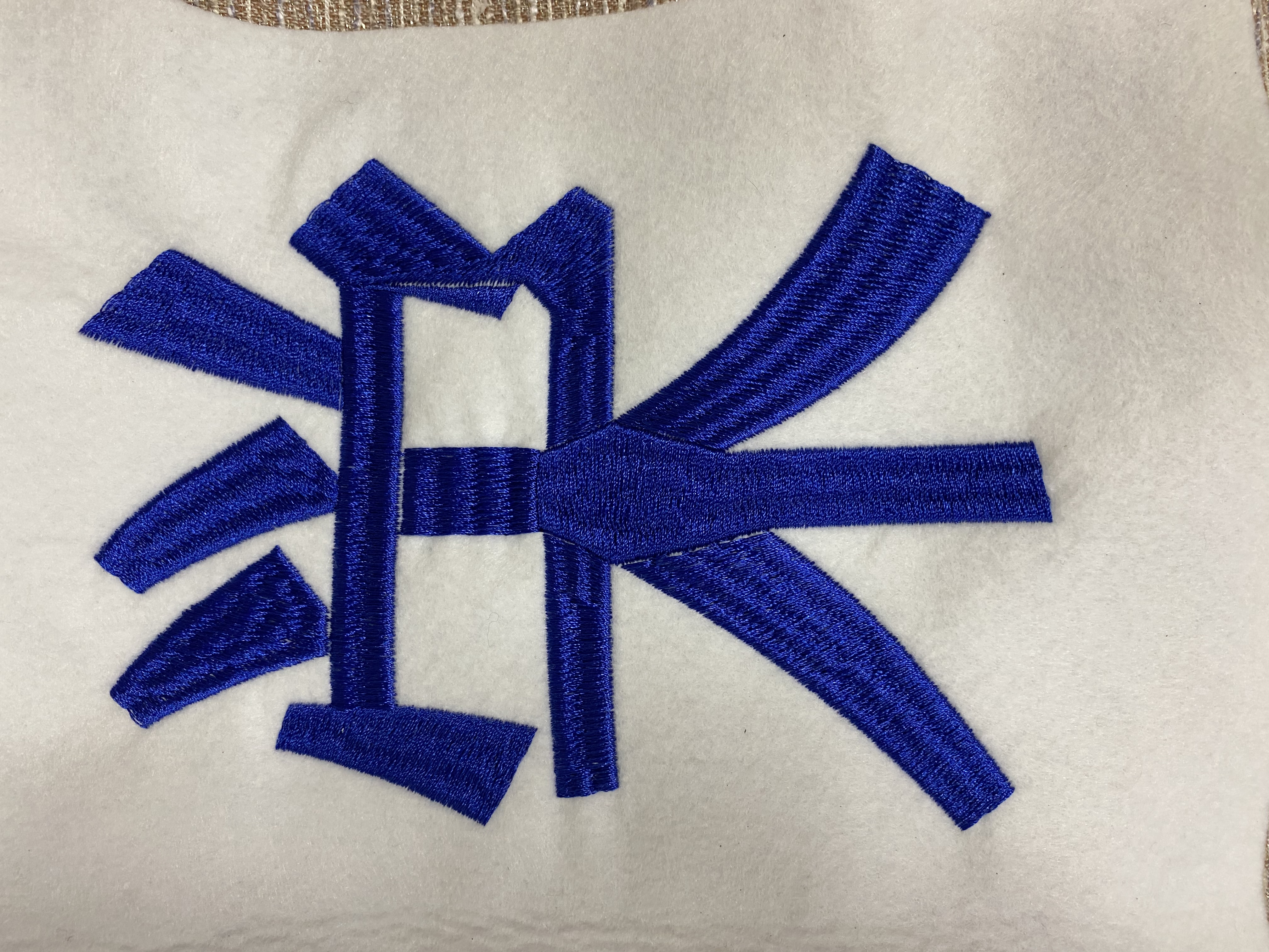 文字の刺繍
